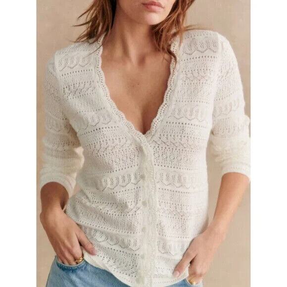 Sezane Keyla Cardigan - S - Ecru - Picture 6 of 8